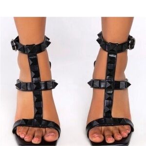 Black Studded Women's heels